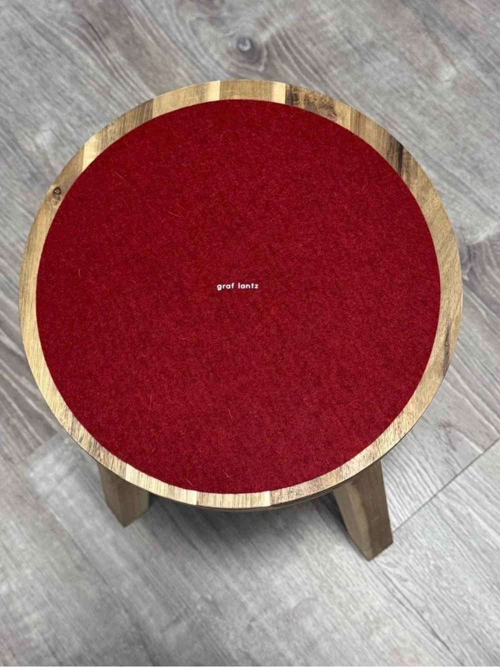 NWT Graf Lantz 10” Round Merino Wool Felt Trivet Garnet Red Minimalist Decor